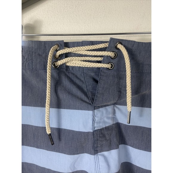 Fair Harbor Board Shorts Swim Trunks Mens Size 36 Blue Striped Print Surf Swim - Picture 3 of 6